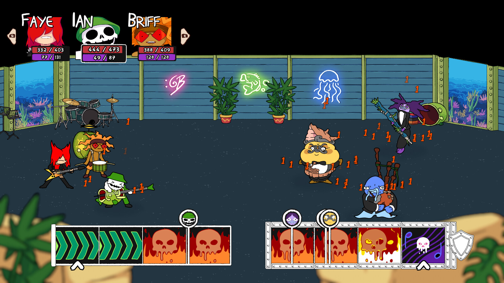 Measure effects in Deathbulge: Battle of the Bands